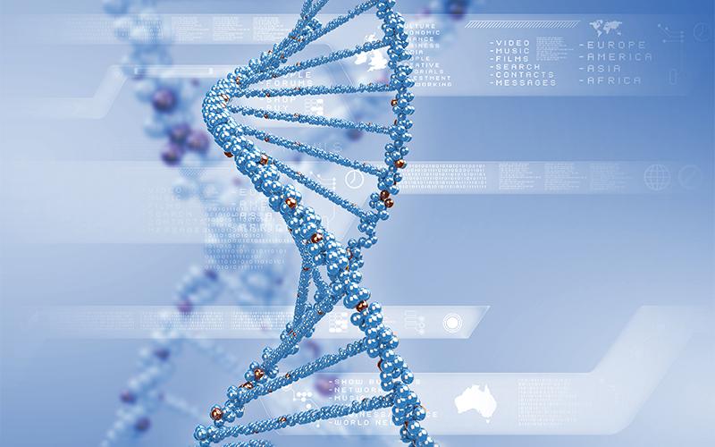 digital illustration of the DNA structure
